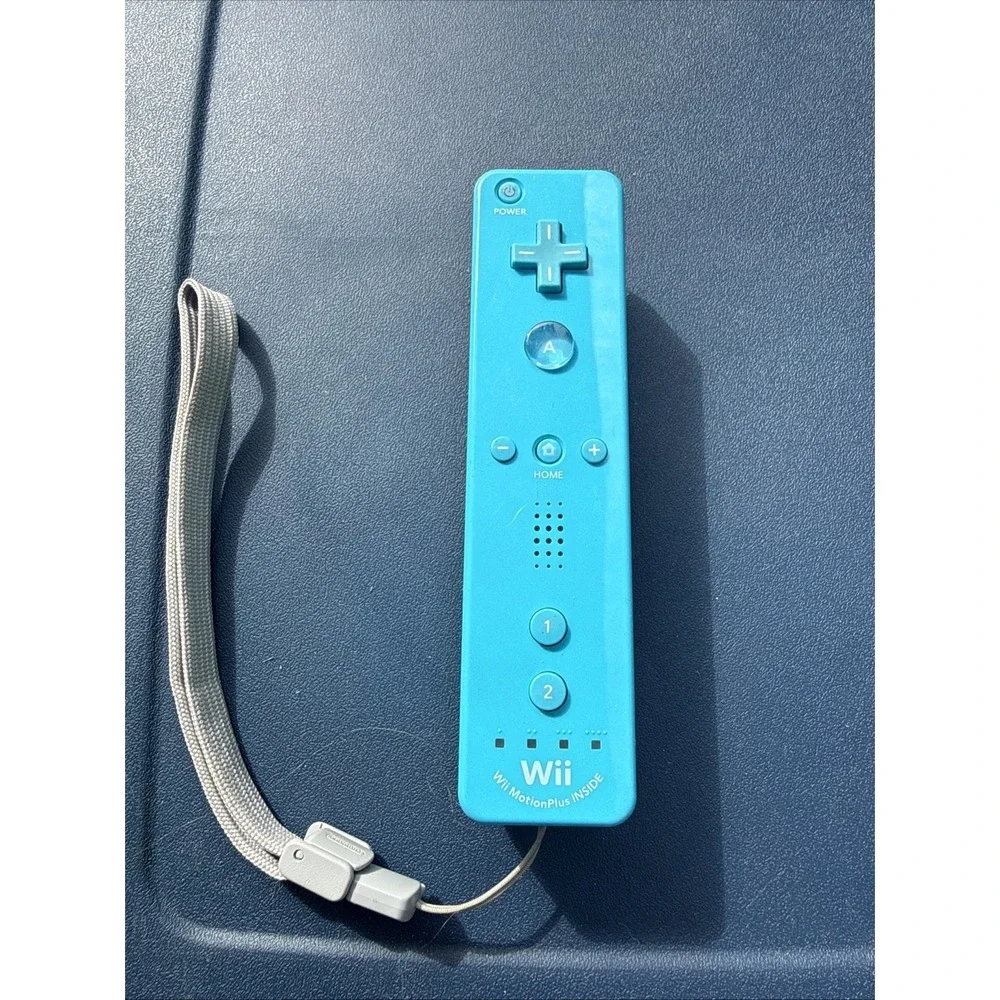 Official OEM Nintendo Wii & U Motion Plus Remote Controller Blue RVL-036